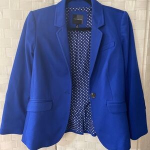 The Limited Blue Knit Blazer with Accent Lining Blazer for Work